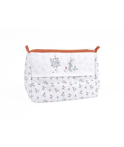 Trousse de toilette bébé à broder DMC Feuillage, le cadeau de naissance idéal
