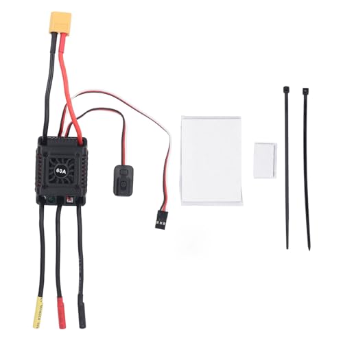 WSDT 60A RC Brushless ESC External Programming Port Electric Speed Controller for 1/10 RC Car Truck with Water Multiple Protections