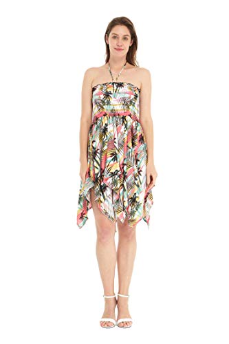 Matchable Couple Hawaiian Luau Shirt or Fairy Dress in Sunset Neon2