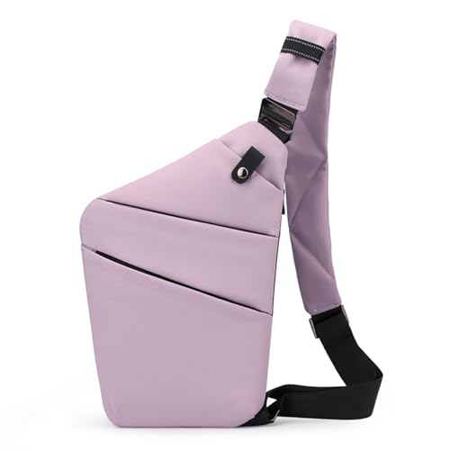 Image of Anti Theft Crossbody Bags for Women, Shoulder Bag Anti-theft Design for Travel, Sport (Light Purple - Right Shoulder)
