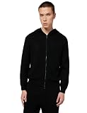 Armani Exchange Sudadera con Capucha para Hombre, Manga Larga, con Logotipo en la Parte Trasera, Color Negro, XL, Negro, XL
