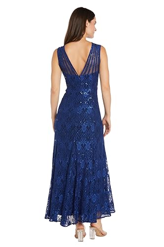 Image of Sleeveless Sequin Lace Mermaid Gown W /Sheer Insets & Strappy Details