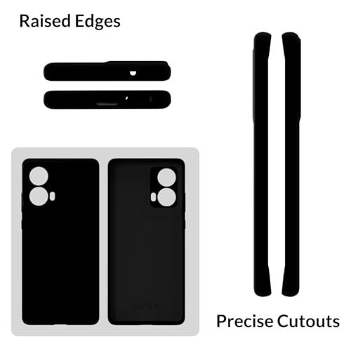 Image of SPRIG Compatible with Moto G85 Premium SilkTone (Liquid Silicone) Back Cover Drop Tested Shock Proof Mobile Case for Men, Women, Boys and Girls with Camera Protection (Black)