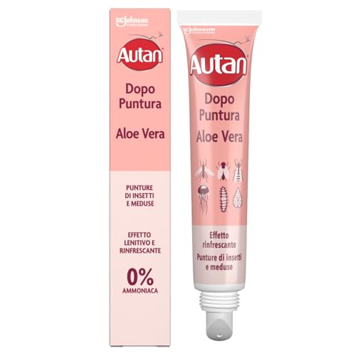 Autan Dopo Puntura Zanzare Gel Aloe Vera, Sollievo Immediato, 1 x 20 ml | Dermatologicamente Testato, Per Punture di Insetti e Meduse, Con Aloe Vera, Delicato sulla Pelle
