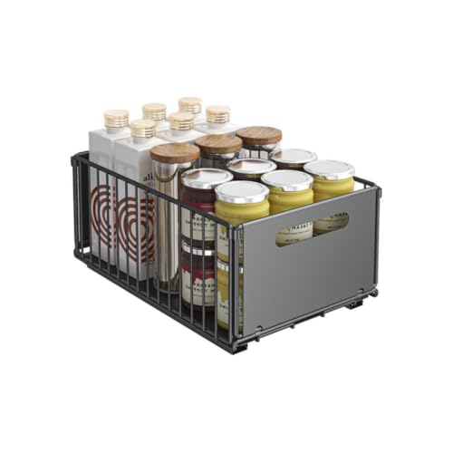 Cajón deslizante cocina, almacenamiento bajo fregadero armario cocina, cajón telescópico cocina, organizador de cajones de cocina, organizador de cajones para cocina, cajón de cocina, 25 x 37 x 19 cm
