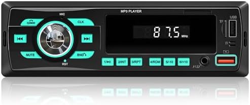 Car Radio Bluetooth Single DIN Car Stereo Audio, Car Audio with Dual Bluetooth and App Control,Supports FM/ MP3/SD/AUX/Dual USB/EQ/Quick Charge