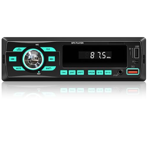 Car Radio Bluetooth Single DIN Car Stereo Audio Car Audio with Dual Bluetooth and App Control Supports FM/ MP3/SD/AUX/Dual USB/EQ/Quick Charge