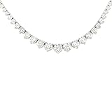 6 5 carat natural diamond f g color vs1 vs2 clarity 18k white gold luxury tennis necklace for women exclusively handcrafted in usa