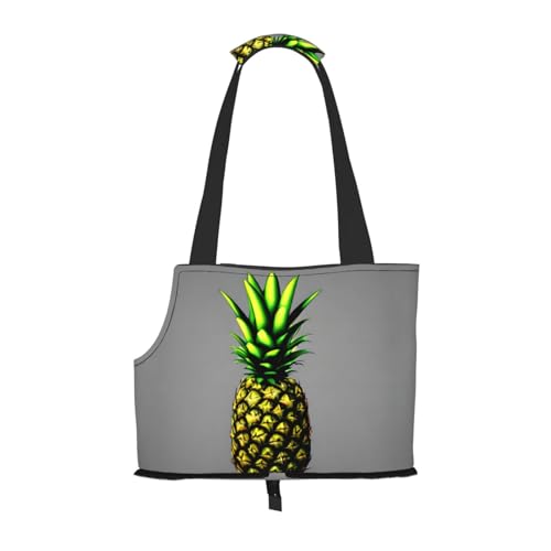 Cartoon Pineapple Pet Tote Bag - Waterproof and Wear-Resistant Portable Shoulder Bag for Small Dogs and Puppies