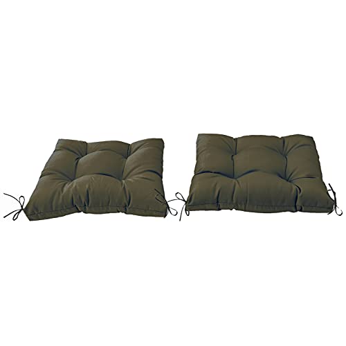 Image of QILLOWAY Indoor /Outdoor Square Seat Patio Cushion -Set of 2,19-Inches(Sage /Army Green)