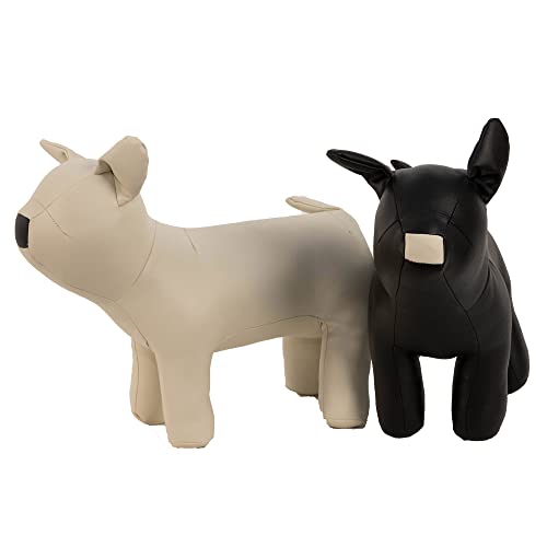 Hunde-Schaufensterpuppen, aus PU-Leder, stehend, flexibel, dehnbar, für Hundebekleidung, Haustierkleidung, Hundegeschäft, Bulldoggen-Stil, Schwarz