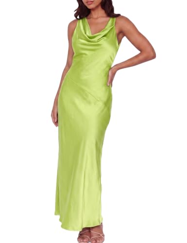 Image of KOUNAI Satin Backless Formal Maxi Dresses for Women Wedding Guest