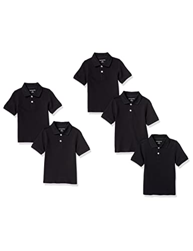 Image of Amazon Essentials Boys and Toddlers' School Uniform Short-Sleeve Pique Polo Shirts, Breathable Cotton, Button Closure