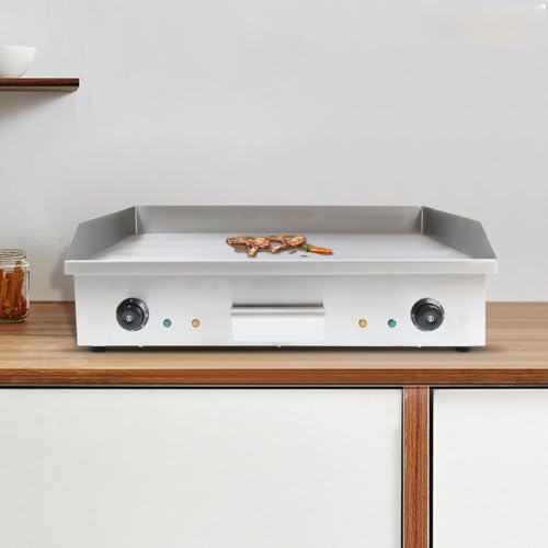Plancha para gastronomía (4400 W, 73 x 50 cm, 50-300 °C, lisa, carcasa de acero inoxidable)
