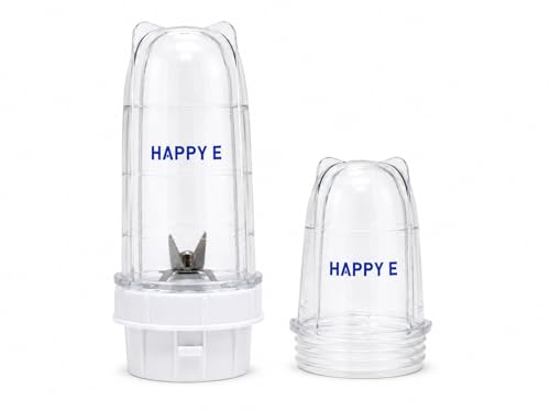 Image of HAPPY E Bullet Jar Set (500 ml + 300 ml) | BPA-Free Polycarbonate | 304 Stainless Steel Blades | Fits 2-Lock Mixer Grinders