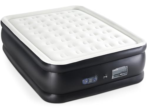 DUMOS Queen Air Mattress with Built-in High Capacity Pump- 18' Inflatable Blow Up Airbed, Double...