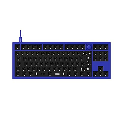 Keychron Q3 Barebone Kit ISO EU Knob Version, QMK/VIA Wired Custom Mechanical Keyboard, Full Aluminum Hot-swappable Tenkeyless Layout Double-Gasket DIY, Programmable Macro for Mac Windows Linux - Blue