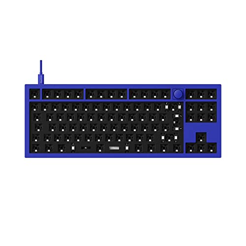 Keychron Q3 Barebone ISO Knob Version, QMK/VIA Wired Custom Mechanical Keyboard, Full Aluminum Hot-swappable Tenkeyless Layout Double-Gasket DIY Kit, Programmable Macro for Mac Windows Linux - Blue