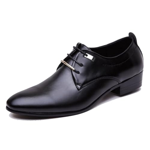 Mens Dress Shoes Retro Plain Toe Business Oxfords Casual Dress Shoes for Men