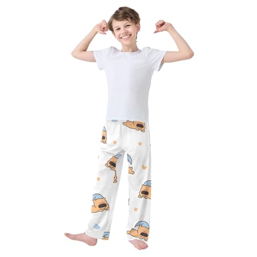 Nightcap Puppy Boys Pants Boys Athletic Pants Long Pant for Boywith Pockets Wide-Leg Size 6-14Y3
