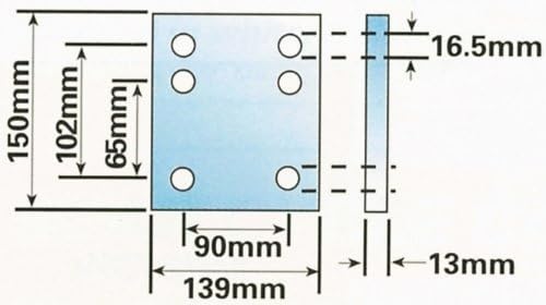 6 trou Boule d'attelage goutte plate – 10,2 cm