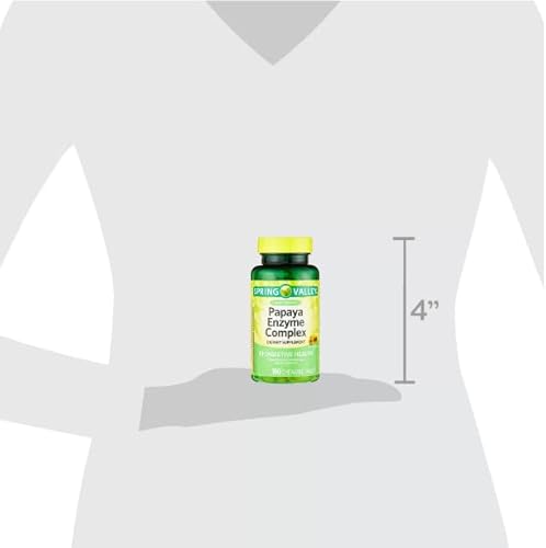 Spring Valley Papaya Enzyme Complex Digestive Enzymes Digestive Support Chewable Tablets Dietary Supplement, Vegetarian Formula180 Count Probiotics + Me Gustas Sticker (2) #TOP4