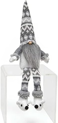 MeraVic Poli Bear Gnome with Wood Nose, Grey Beard, Arms, Floppy Legs and Polar Bear Booties Small, Plush, Collectible Figurines, Gifts for Home Shelf Décor, 13.5 Inches - Christmas Decoration