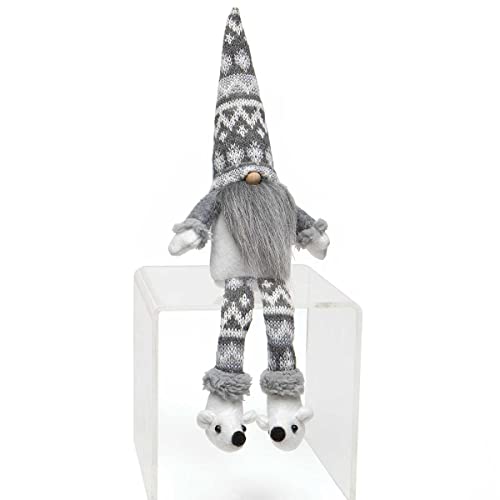 Meravic Poli Bear Gnome With Wood Nose, Grey Beard, Arms, Floppy Legs And Polar Bear Booties Small, Plush, Collectible Figurines, Gifts For Home Shelf Décor, 13.5 Inches - Christmas Decoration #TOP22