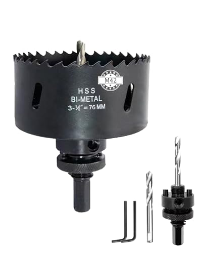 Bi-Metal Hole Saw with Arbor and Accessories - Cutting Saw for Panel, Wood, Drywall, Plastic, and More (3