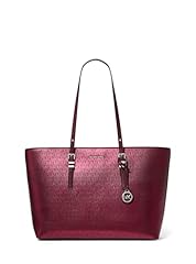 Silver-tone Hardware/Foil Printed Mk Signature Smooth Nappa Leather/Oxblood