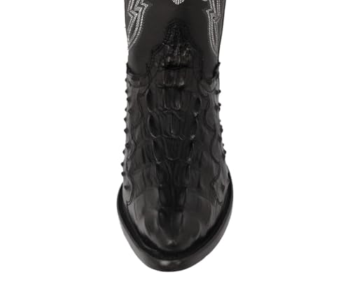 Texas Legacy Mens Black Western Wear Cowboy Boots Crocodile & Ostrich Print J Toe4