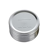 tapas mason jar Material de hierro blanco de alta calidad: nuestras tapas de caja son de hierro blanco (acero no inoxidable), que se puede reutilizar varias veces, resistente a altas y bajas temperaturas, y se puede utilizar en frigoríficos, microondas y lavavajillas.