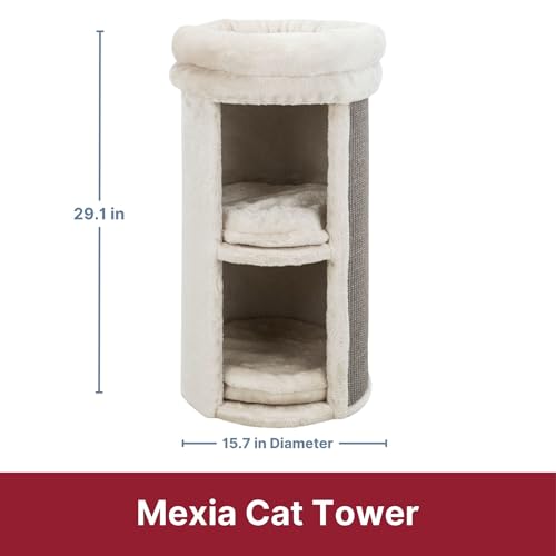 Trixie Mexia 2-Story Cat Condo Tower, Top Platform with Removable Bed, Removable Cushions 15.75 x 15.75 x 29 inches by TRIXIE - Used condition - Image 4
