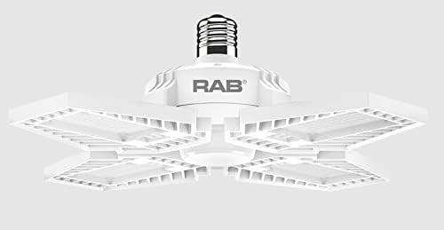 RAB HID-80-V-E26-850-BYP-GL Garage Lighter LED Bulb, 5000K, 120-277V (80)