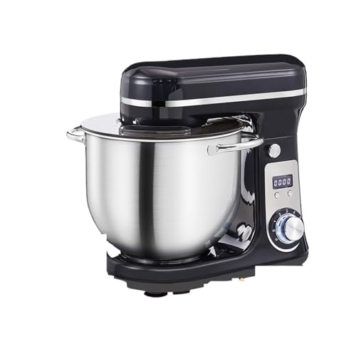1200W Kitchen Food Stand Mixer, Cream Egg Whisk, Cake Dough Kneader, 6L Capacity, Stainless Steel Bowl Powerful Effortless Processes Ingredients(Black)