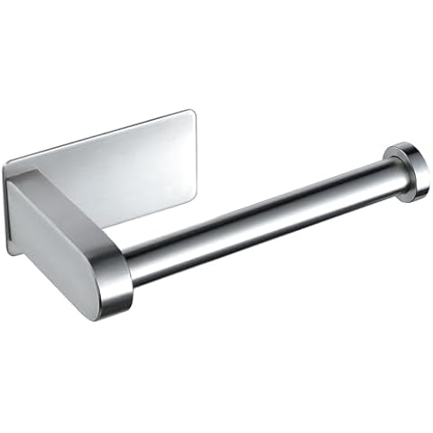 YIGII Self Adhesive Toilet Paper Holder - Bathroom Toilet Paper Holder Stand no Drilling Stainless Steel Brushed Cover