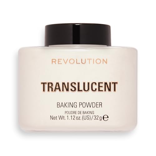 Revolution Beauty London Loose Baking Powder Prolongs Makeup Wear Brightening Setting Powder For All Skin Tones Translucent 32g