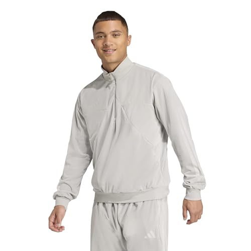 adidas Men's House Of Tiro Velour Half-Zip Track Top, Metal Grey, Large