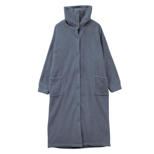 [bloomingFLORA] なまけmoco 着る毛布 ルームウェア 3way襟 レディース 前開き 部屋着 もこもこ あったか 静電気防止加工(BU-ブルー、L)の商品画像（Amazon）