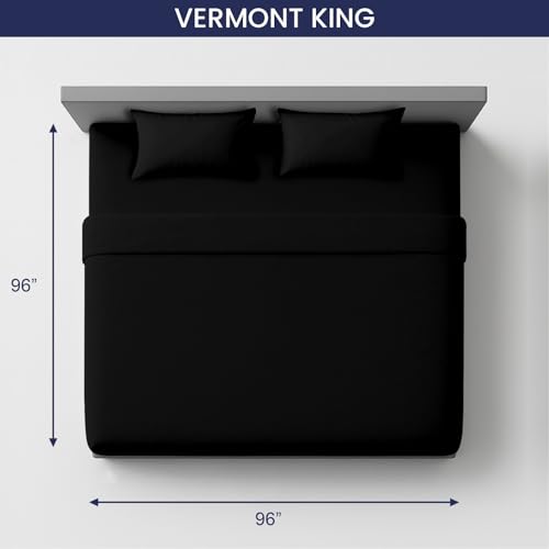 Image of SGI bedding 96 inchx96 inch 4 Pc Vermont King Sheet Set 600 TC 18 inch Deep, Black