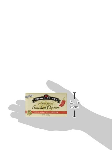 Crown Prince Mildly Spiced Smoked Oysters with Red Chili Pepper 3oz Can (Pack of 6) - Thumbnail 3