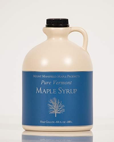 Mansfield Maple Pure Vermont Maple Syrup in Plastic Jug Amber Rich (Vermont Medium), Half Gallon