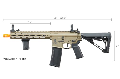 Lancer Tactical Gen 3 Hellion MLOCK 10" Programmable ETU Lightweight Polymer M4 Airsoft AEG w/Lipo Battery & Charger (ETU & MOSFET Included) (Tan) by Lancer Tactical - Used condition - Image 6