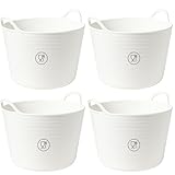 TUKA Pack de Capazos de Plástico 38 L – Profesional | Barreño, Blanco Alimentario)