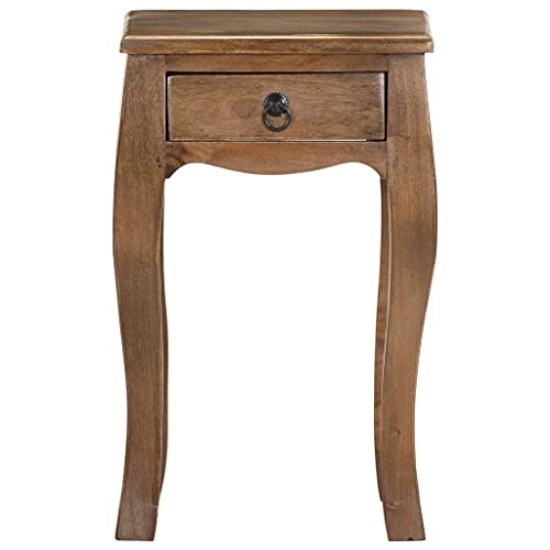 Mesas de noche de madera maciza de mango de 28x28x46 cm para dormitorios compactos 4