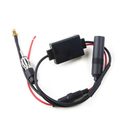 NUOBESTY Amplificateur Antenne FM Am Voiture, Autoradio Gain Signal, Dispositif Noir, Électrique DC 12v, Améliore Réception Radio, Usage Automobile
