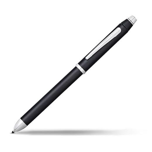 Cross Tech3+ Multifunction Pen with Stylus, Satin Black with Chrome