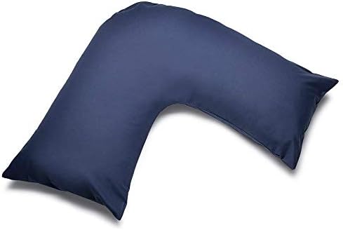 M Fabrics Poly-Cotton Plain Dyed V Pillowcase Cover - Easy Care, Machine Washable - Available in 25 Colours - V Shaped Pillow Case 81x38cm (Plum)