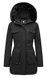 MOERDENG Women's Long Winter Coat Thickened Down Alternative Jacket Warm Puffer Jacket Waterproof Parka
