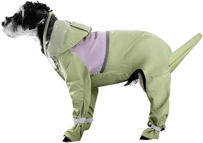 Dog Rain Boots, Waterproof Dog Rain Shoes for All Weather, Anti Dirt Pants with Shoes, Adjustable Suspender Pants for Outdoor Walking & Paw Protectors（M）